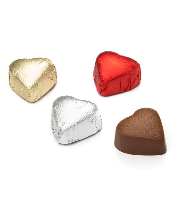 Yaldızlı Mini Kalp Çikolata